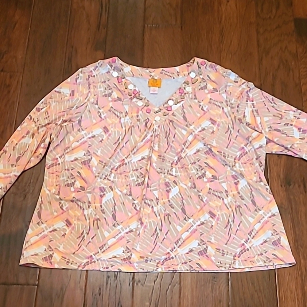 Ruby Rd women's 3/4 length sleeve shirt size 3X